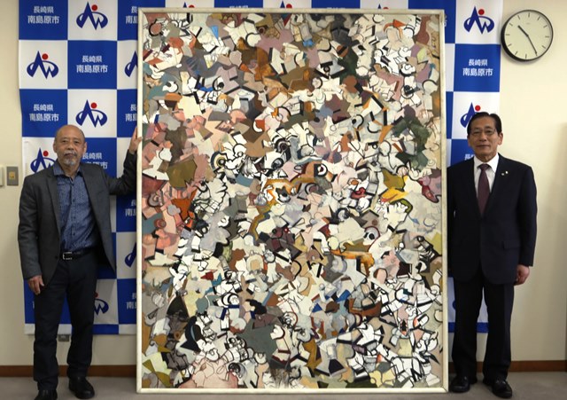 本市出身の画家・野澤好夫さんが絵画を寄贈の画像
