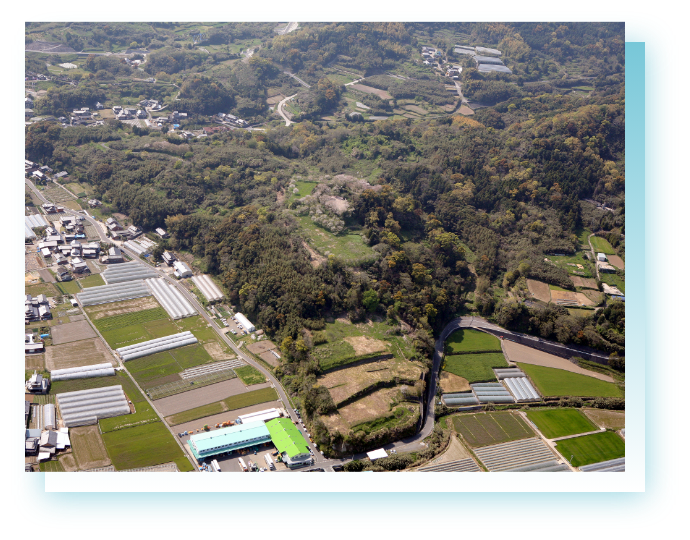 日野江城跡の空撮